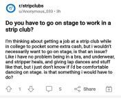 How are there so many wannabes who don&#39;t understand the assignment? She has no problem wearing a bra, underwear and stripper heels though! FFS nobody tell her that lapdances require exposure either... from hood stripper exposed