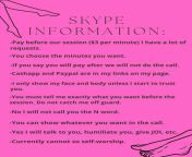 Hi loves! This is info for my Skype, hopefully it can save you some time ?You can add me and ask for availability. My name on Skype is: Beautyandthefeet from my skype