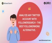 Analyze any Twitter account with FollowerSearch - the best Followerwonk alternative. Gain insight, optimize engagement, and boost your presence. Visit: https://www.followersearch.com/ from pragati chourasi