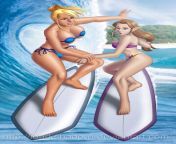 Samus and Zelda learning to surf (DarkShadow) from subway surf hentai