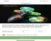 A light-up fidget spinner butt plug on AliExpress in the freebie section with 1634 applications why just why? from tarantino why