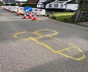the (D)Ickford Village vandal strikes again... outside the village pub. from village sares