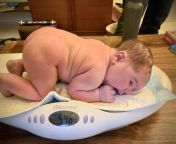 This 12-lb baby, born in Australia yesterday. from 1st baby born