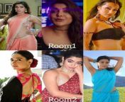 Which room would you enter 1( Samantha, Kajal and Trisha) or 2 (Tamannaah, Rashmika and Shriya Saran). Also describe want you will do with each of the celebs in that room. from shriya saran ass cum nude
