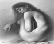 Original Painting Artwork Art &#124; Oil dry brush &#124; Erotik female nude from schneewittchen erotik film