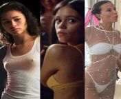 Which young actress would you like to see do a full frontal nude scene: Zendaya, Jenna Ortega, Millie Bobby Brown from millie bobby brown nude fakes