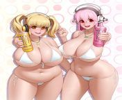Sonicos Monster Energy Ultra Pink or Pochacos Ultra Citron? You can only choose one [Super Sonico, Monster Energy] (kairuhentai) from rule34 monster