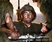 &#34;The Thousand Yard Stare&#34;USMC Pvt. Theodore J. Miller is assisted onto a ship after an intense battle on Enewetak Atoll. Private Miller is K.I.A. a month later. from stacie miller