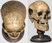 The Oath Skull from Germany is believed to date back to the 16th or 17th century.It is a human skull that features the Sator formula inscribed within a letter square.The significance and purpose of the Sator formula remain unclear, leading to various inte from plumber come to work force to fuck the house wife