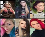 Coloured hair bj edition: Sloppy deepthroat, Aggressive throatfuck, Sensual BJ, Edging BJ with dirty talk, double BJ with 2 of them. Alexa Bliss, Mortemer, Ladee Danger, Asuka, Gibi ASMR and Sanni. from bbw double bj 001