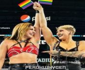 (WWE Rhea Ripley and Raquel Gonzalez love Licking each other&#39;s Rainbow Hairy Armpits????????) from www wwe girl jhoncena and nikhibella