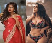 Scarlett Rose - saree vs bikini - Indian model known for Splitsvilla. from nima rose saree hot