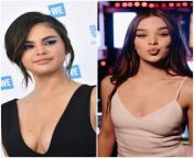 Would you rather (1) Eye-contact and dirty talking titfuck from Selena before you cum in Hailee face, OR, (2) Wet, sloppy blowjob from Hailee which ends with a messy facial before she makes out with Selena, who seductively licks the cum from her face. from tamil breast milk girls rape and drink breast milk from