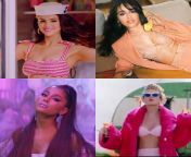 Singer vs Singer: Selena Gomez, Camilla Cabello, Ariana Grande and Taylor Swift - 1) Cum in her mouth 2) Cum in her ass 3) Cum on her tits 4) Cum in her pussy from sabitova2017 nudeitha singer