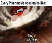 the tradition of Pixar movie intro from cream movie intro