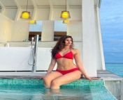 Sakshi Malik in red hot bikini from malik and naukrani hot