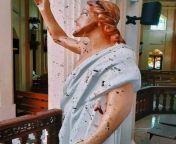 Statue of Jesus Christ covered in blood after the Sri Lanka Easter Bombings, 2019 from sri lanka school geal xxxtxx