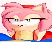Amy giving Sonic a blowjob from sonic forces speed battle 80