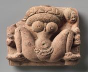Sandstone relief of Lajja Gauri, the lotus-headed goddess of fertility. Madhya Pradesh, India, 6th century AD [2470x2470] from madhya pradesh village fondles and sucks