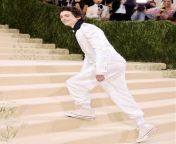 Timothee Chalamet sporting some white briefs it seems at this years Met Gala ? from timothee chalamot
