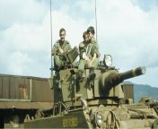 Vietnam War. Phuoc Tuy Province. November 1971. &#39;Bewitched&#39;, an M113A1 Fire Support Vehicle (FSV) with A Squadron, 3rd Cavalry Regiment, Royal Australian Armoured Corps (RAAC), on guard duty to cover the withdrawal of Australian forces from Nui Da from australian seafoods