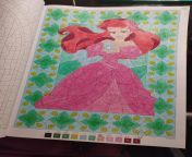 Une jolie Ariel au crayon de couleur ! Disney Tome Les Vitraux from crayon