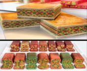 These traditional Sarawak cakes have some precise geometrical patterns. from awek sarawak bogel