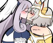 Melia and Nia kissing from kissing stomach