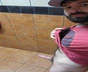 (32) Boned up in the gas station bathroom, couple guys caught a peek from river couple fuck caught