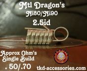 Mtl Dragon&#39;s from The Kilted Devils Coils high quality hand crafted coils made from only the finest quality wire the Mtl Dragon&#39;s are perfect for any boro device or mtl rta available from tkd-accessories.com #TKDcoils #TKDClanmember #TKDvapinggrou from boro di