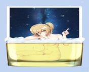 Ai Hayasaka naked in a glass full of alcohol from kaguya shinomiya x ai hayasaka