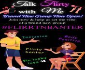 Nows the perfect time to join #flirtnbanter A brand new group! Come help us build the best group full of ??? ?????? ???t?? &amp; friends with an Inclusive, body positive atmosphere &amp; games! Youll ????? ? in love with us! ?? from new 2022 queen qawan mss qawan
