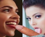 Urvashi Rautela &amp; Deepika padukone together Licking 1 cock from urvashi rautela fuck photo