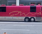 Machine Gun Kellys tour bus in Omaha, NE from kip ryker and max powers bareback in omaha