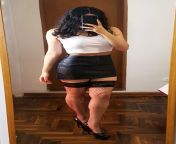 Naughty secretary in leather skirt from disgusting farts in leather skirt