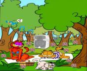 Three sexy Garfield selves happily enjoying a picnic in a beautiful forest. from gay0day twink boy scouts butt banging in a beautiful forest