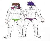 What I wish the swimsuits in Danganronpa S looked like Kazuichi and Kaito fanart (slightly NSFW) [OC] from danganronpa futa