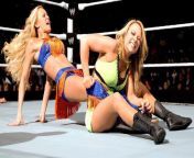 Summer Rae squeezing the life out of Emma from summer rae of wwe