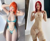Hot redhead in lingerie or hot Nami cosplay? from gloryholeswallow hot redhead