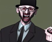 I put a VHS of The Boy in Striped Pajamas I found at a yard sale in my VHS player and the Nostalgia Critic is just glaring and cackling at me. Help! (Generated by Midjourney) from nostalgia critic s