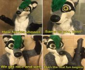 How a furry showers from porn comics furry