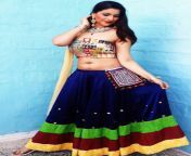 Jolly Bhatia navel in colorful choli and ghagra from ghagra rapeeos