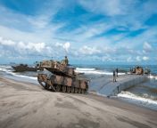 Australian M1A1 Abrams in the Philippines during Indo-Pacific Endeavour 2023 from sub indo