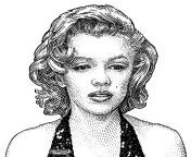 Marilyn Monroe, Pyotr Kovalenko (Me), Pen and Ink, &#39;WSJ &#39;hedcut&#39;, 2024 from nastia kovalenko