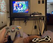 Old school Madden64 on an old school TV. Great Saturday! [M] 38 from 10 school