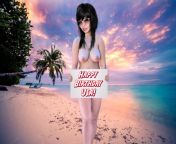 Nude Asian Girl Celebrating 4th of July on a Nude Beach from nude schools girl