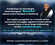 &#34;April Fools&#34; Prediction of astrologer from Hungary &#34;Boriska&#34; about Saint Rampal Ji Maharaj An Indian prophet as a result of his successful struggle against materialism would have a very large following of the common people, who would conv from jijaa ji sali hot indian
