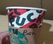 They opened the first Starbucks near me, they got my name wrong, but got this incredible opportunity. Fuck you Ben! from black angel incredible doggy fuck