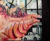 WARNING: GORE!!! Kamata-Kun, Me, 2019. Colored pencil, paint and various pens/gel pens. Any questions? Let me know!! from godzilla ghidorah 2019
