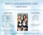 Kaedia Lang and I are finally meeting up again from August 25-28! If you&#39;d like to order custom content for us to film during our long awaited reunion, here is pricing and info! To order, DM me with your idea ? from kaedia langa